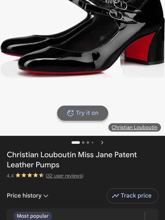 Christian Louboutin Shoes - Christian Louboutin Black Patent Mary Jane Pumps with Red Sole